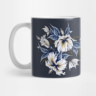 Hibiscus Butterflies - Mustard Blue Mug